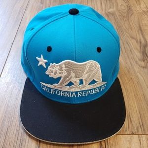 California Republic Flat Bill Cap Hat Snapback